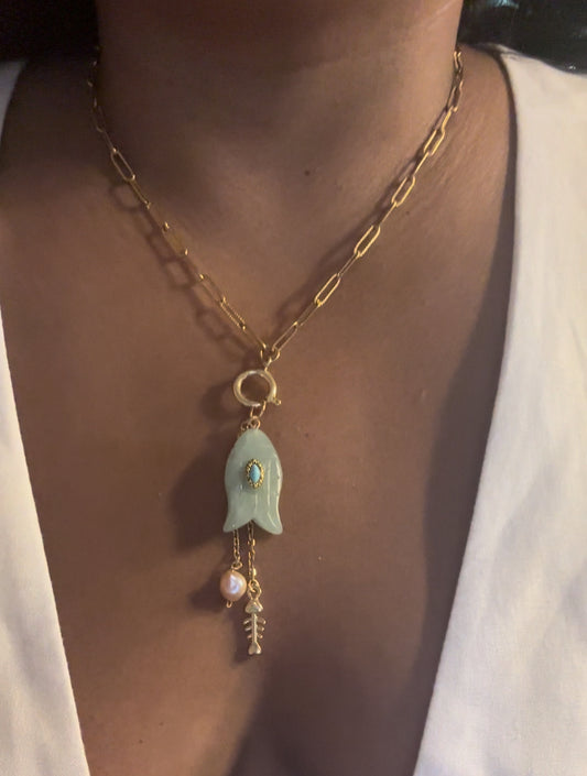Aventurine Fish Chain