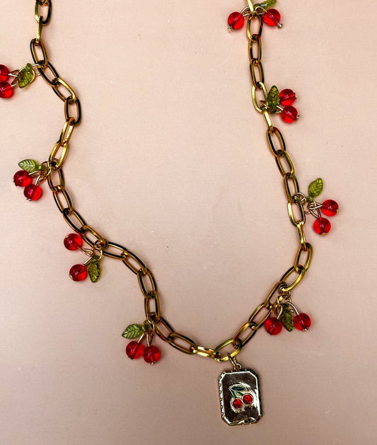 Cherry Bomb Charm Necklace